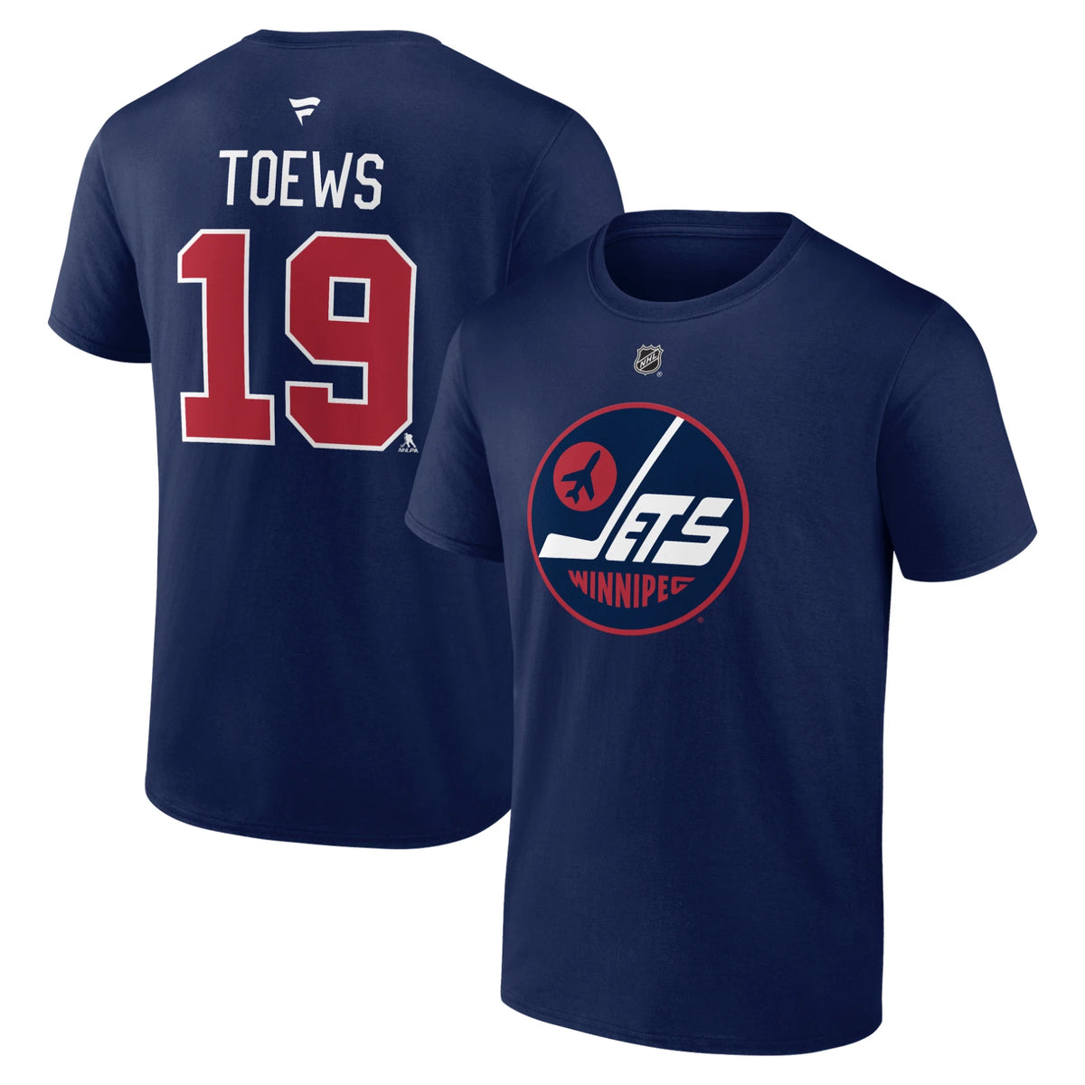 Men's Winnipeg Jets Johnathan Toews Navy Authentic Name Number T Shirt Hockey | Trendy Graphic Tee | Casual Unisex T-shirt