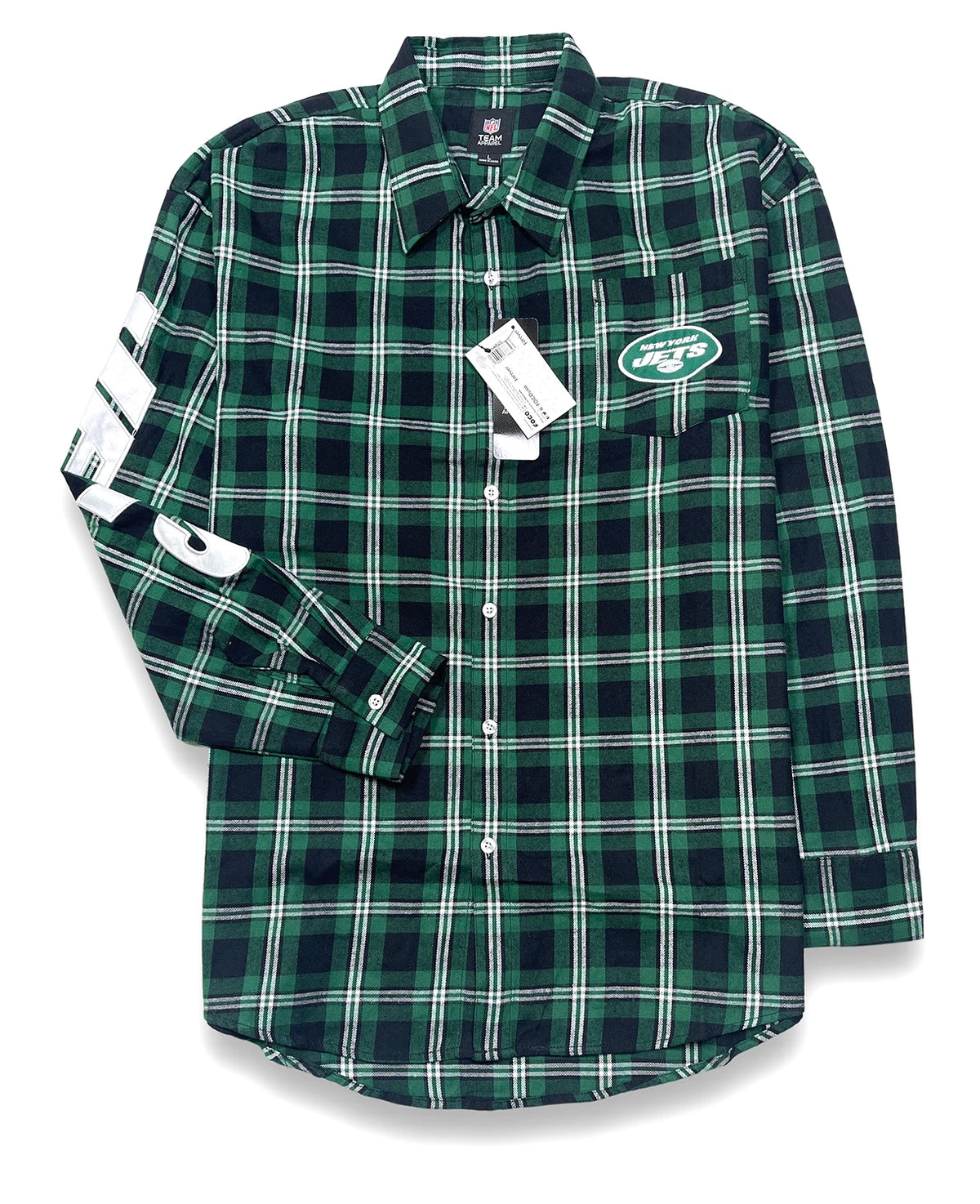 New York Jets Nfl Foco Flannel Shirt - Nwt Mens Size 2xl Multi - 45999-n5 | Trendy Graphic Tee | Casual Unisex T-shirt