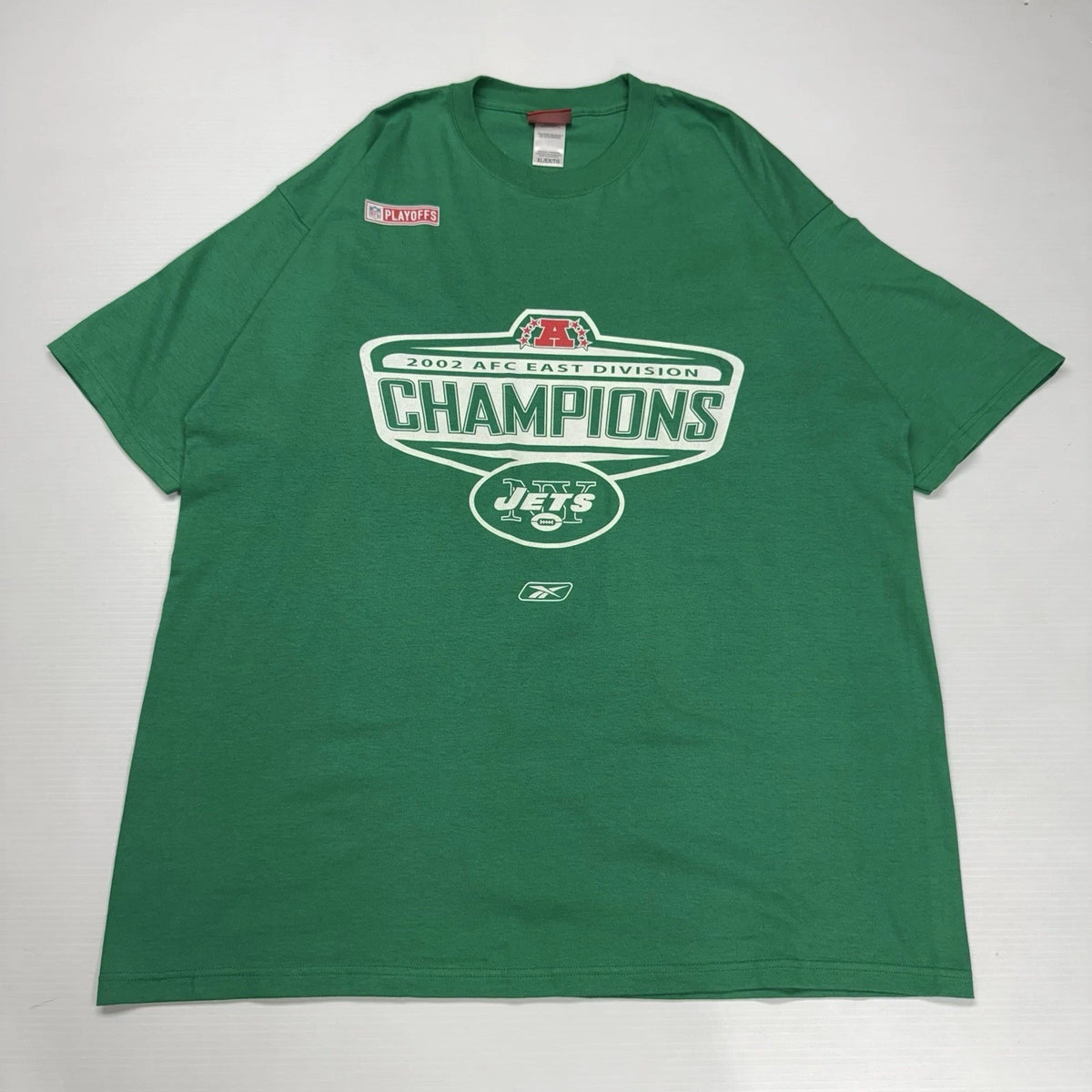 Vtg Reebok Nfl Mens Shirt Xl Green Ny Jets 2002 Afc East Champs Sports Football | Trendy Graphic Tee | Casual Unisex T-shirt