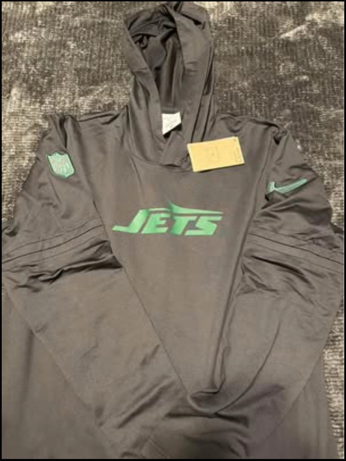 New York Jets Nike Sideline Hoodie Performance Long Sleeve T-shirt Black Large | Cozy Graphic Hoodie | Unisex Pullover