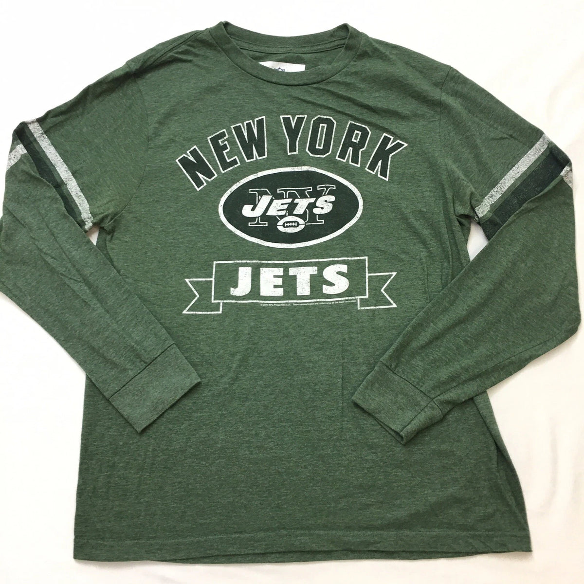 New York Jets Football Nfl Team Apparel Long Sleeve Tee Mens L Throwback Green | Trendy Graphic Tee | Casual Unisex T-shirt
