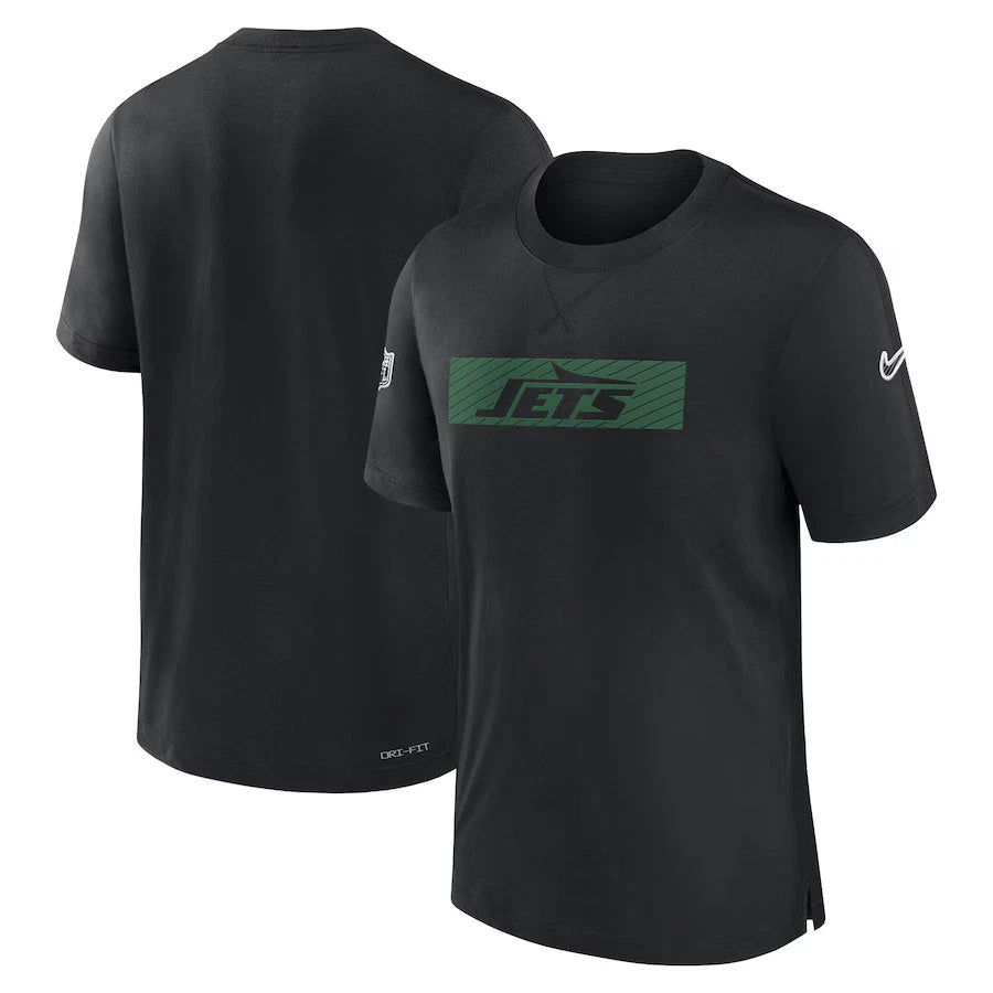 Nike Black New York Jets Sideline Player Performance T-shirt Large | Trendy Graphic Tee | Casual Unisex T-shirt