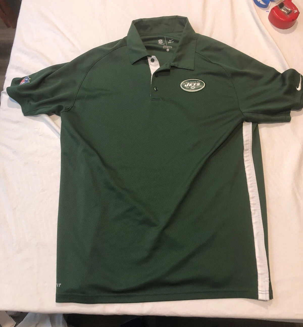 New York Jets Polo Shirt Mens Size Large Green Nike Dri-fit Football Performance | Trendy Graphic Tee | Casual Unisex T-shirt