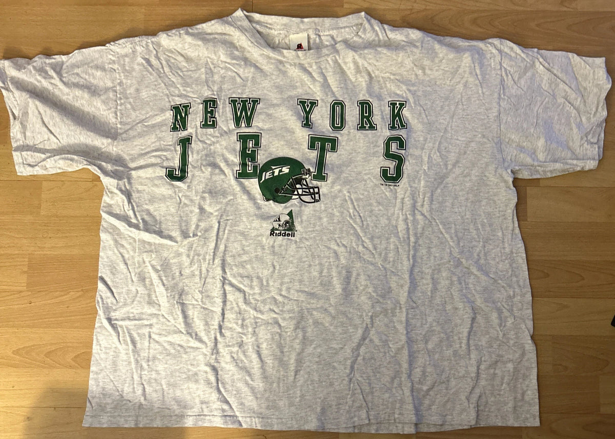 New York Jets Nfl Football T-shirt Gray 3xl Xxxl 1997 Riddell Used | Trendy Graphic Tee | Casual Unisex T-shirt