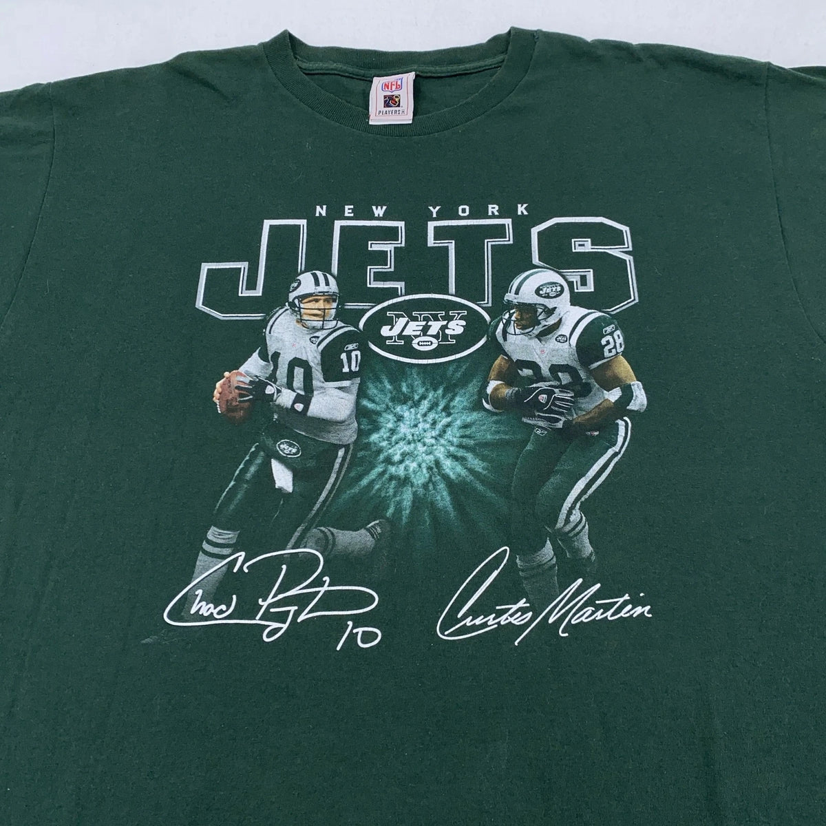 Vintage New York Jets Shirt Mens Xl Nfl Football Chad Pennington Curtis Martin 9 | Trendy Graphic Tee | Casual Unisex T-shirt