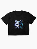 Radiant Shadows: Neon Illuminated Icons Boxy T-Shirt