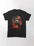 T Shirt Bird And Flowers Orange Version Classic
