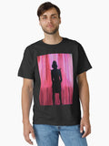 Vertigo Art Woman and Red Curtains Classic T Shirt T Shirt Comfort Fit Fan Favorite