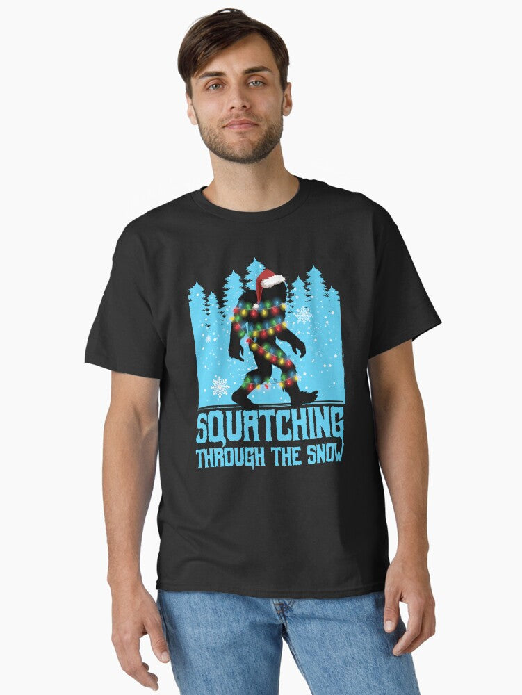 Bigfoot Sasquatch Squatching Through the Snow Classic T-Shirt