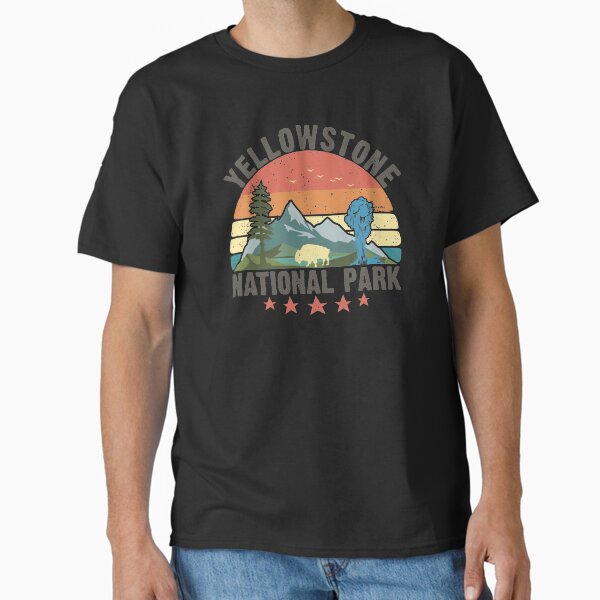 Yellowstone National Park Wyoming mountains landscape volcano geyser Classic T-Shirt for Sale by alenaz