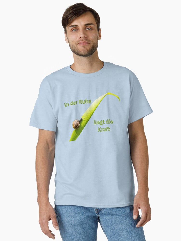 There is strength in calmness mindfulness with snail on blade of grass Classic T Shirt T Shirt Trending US Best Seller L