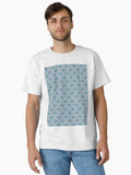 Green and Blue Dotted Squares on Stripes Retro Pattern Classic T Shirt T Shirt Premium Wool Hot Right Now
