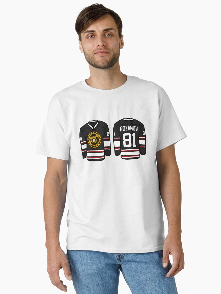 Ilya Rozanov Boston Jersey Classic T Shirt T Shirt Comfort Fit Daily Wear
