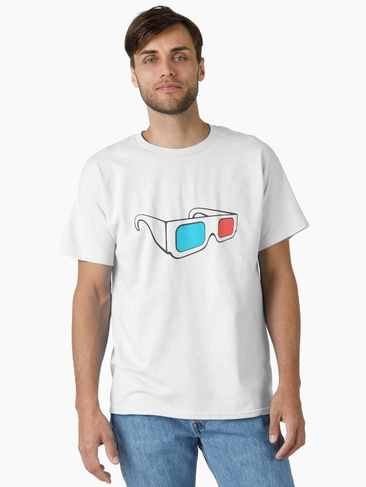 3D Glasses line Classic T Shirt T Shirt Premium Print Hot Right Now