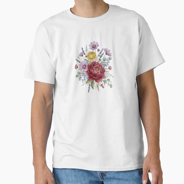 Vintage Floral Bouquet – Botanical Flower Illustration Classic T-Shirt for Sale by NanalogDigital