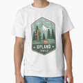 Upland Trails Badge – Hiking Signpost and Mountain Silhouette Design Classic T-Shirt for Sale by VividOrganica