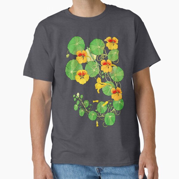 Yellow Nasturtium Flower Botanical Illustration (1896) Classic T-Shirt for Sale by omg-so-vintage