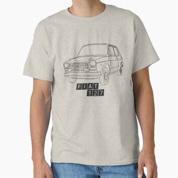 Fiat 127 - Fan Art - Line Art (BLACK) Classic T-Shirt for Sale by CarCartoonItaly
