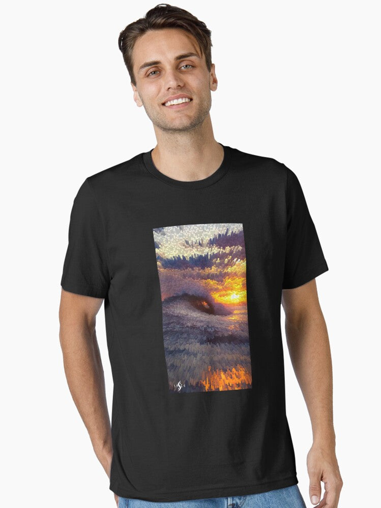 Cubic Sunset Wave Essential T-Shirt