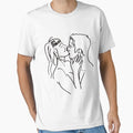 One Line Art Couple, Line Art Men and women kissing each other Essential T-Shirt for Sale by kartickdutta101