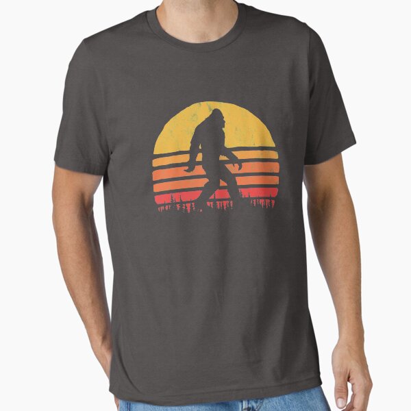Retro Bigfoot Silhouette Sun Vintage - Believe! Essential T-Shirt for Sale by giantstepdesign