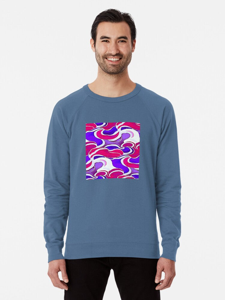 Curved Line Abstract Lightweight Sweatshirt T Shirt Trending US