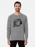 Six Seven Skeleton Hands Lightweight Sweatshirt | Premium Unisex T-Shirt, Trending Graphic Tee