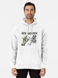 Six Seven 6 7 Meme Funny Witch Skeleton Hands Pullover Hoodie | Premium Unisex T-Shirt, Trending Graphic Tee