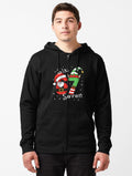 Six Seven 67 Meme 6 7 Elf Santa Christmas Pajamas Kids Zipped Hoodie | Premium Unisex T-Shirt, Trending Graphic Tee
