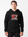 67 Six Seven Novelty Christmas Santa Hat Family Matching Zipped Hoodie | Premium Unisex T-Shirt, Trending Graphic Tee