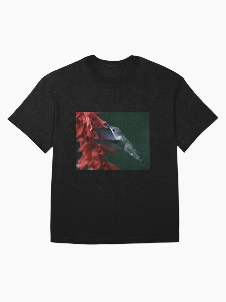 Ruby Throated Hummingbird Oversized T Shirt Premium Print 2