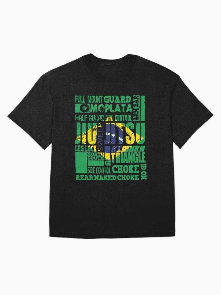 T Shirt BJJ A To Z Glossary Brazilian Jiu Jitsu Oversized
