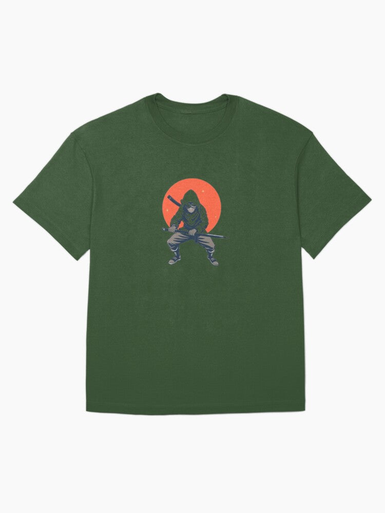 Modern Cyber Ninja & Hacker Aesthetic Art Oversized T-Shirt