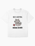 Best Knitting Mom Ever Cat Oversized T-Shirt