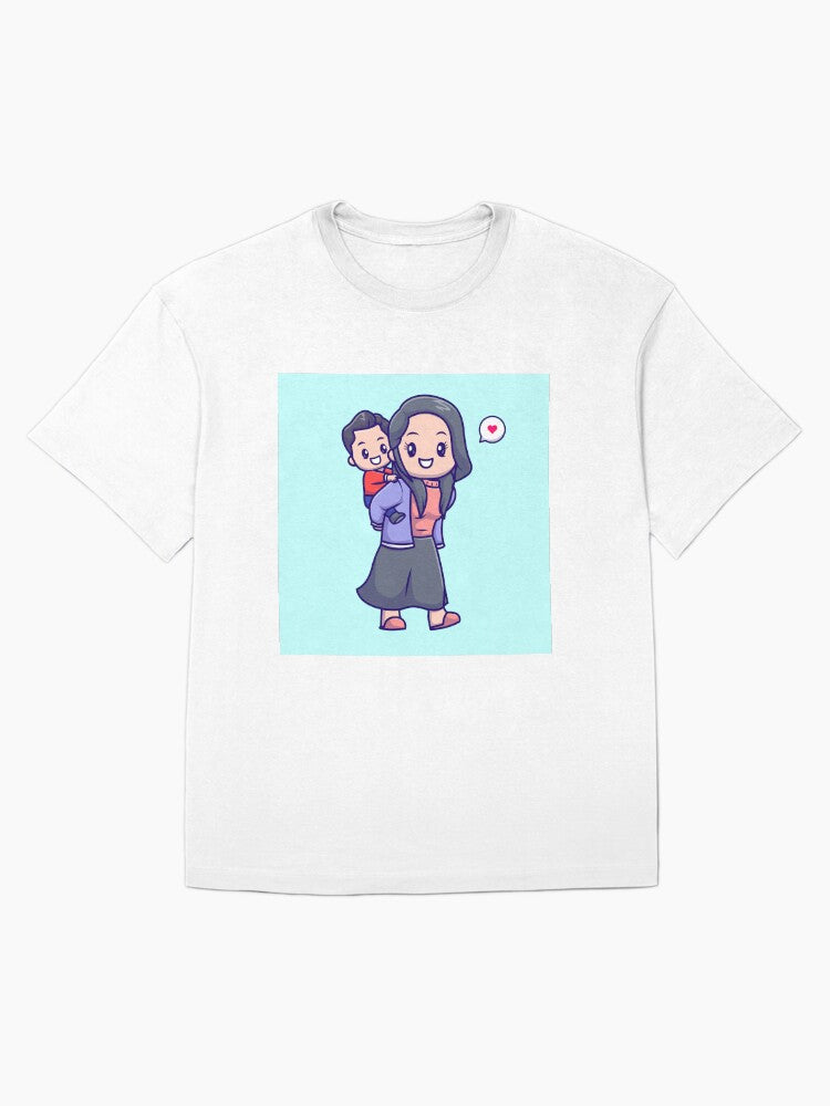 Cute Mother Holding Son Oversized T-Shirt