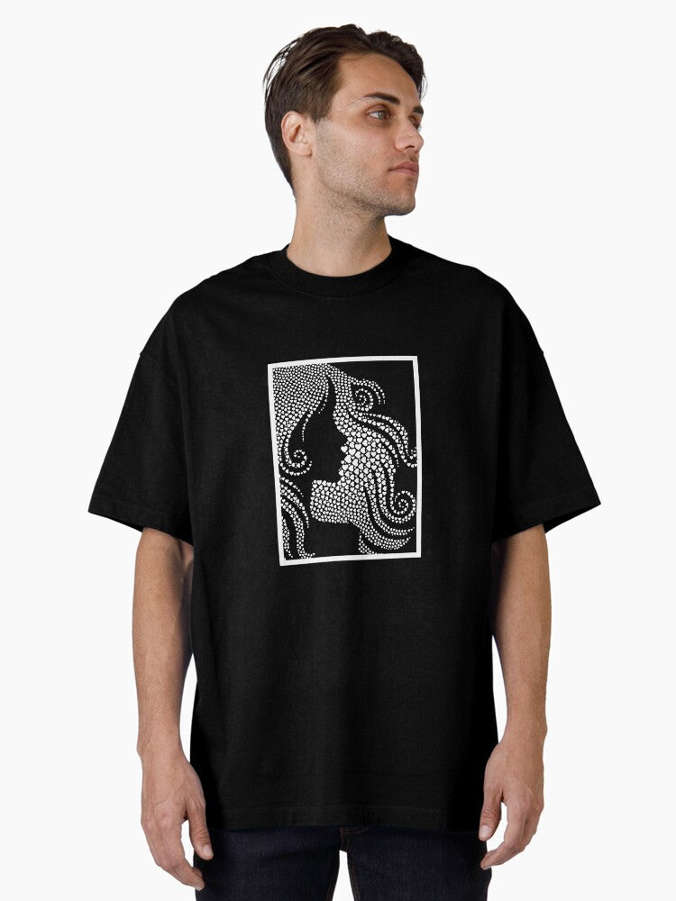 Flowing White Portrait Design 1437 Oversized T Shirt T Shirt Viral US Style High Search Demand
