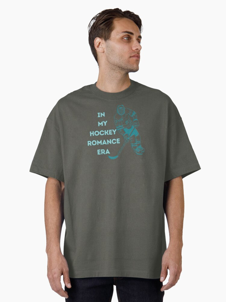 in my hockey romance era bookish booktok hockey book boyfriend spicy booktok pucks up Oversized T Shirt T Shirt Trending