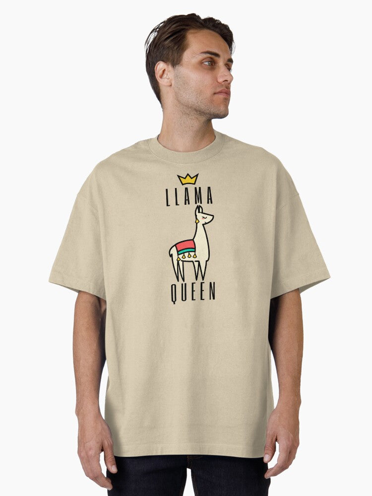 Llama queen Oversized T Shirt T Shirt Premium Print Fan Favorite