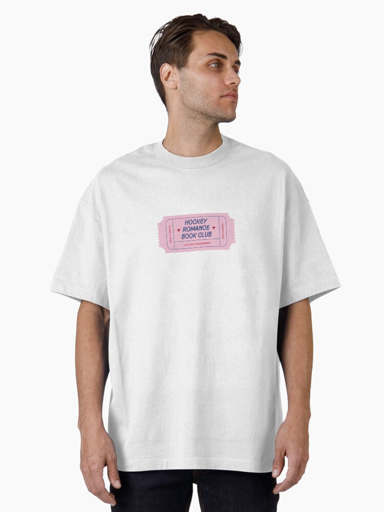 hockey romance book club ticket pink and blue Oversized T Shirt T Shirt Trending US Fan Favorite
