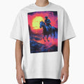 Ride Into the Sunset Oversized T-Shirt by shadowart86