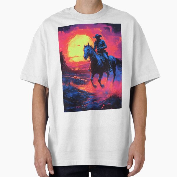 Ride Into the Sunset Oversized T-Shirt by shadowart86