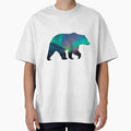 Northern Lights Bear Oversized T-Shirt for Sale by smalltownnc