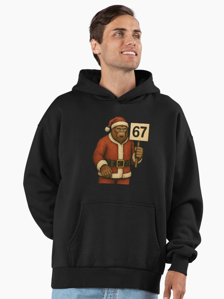 67 Meme Funny Six Seven Christmas Bigfoot for Men Women Kids Premium Oversized Hoodie | Premium Unisex T-Shirt, Trending Graphic Tee
