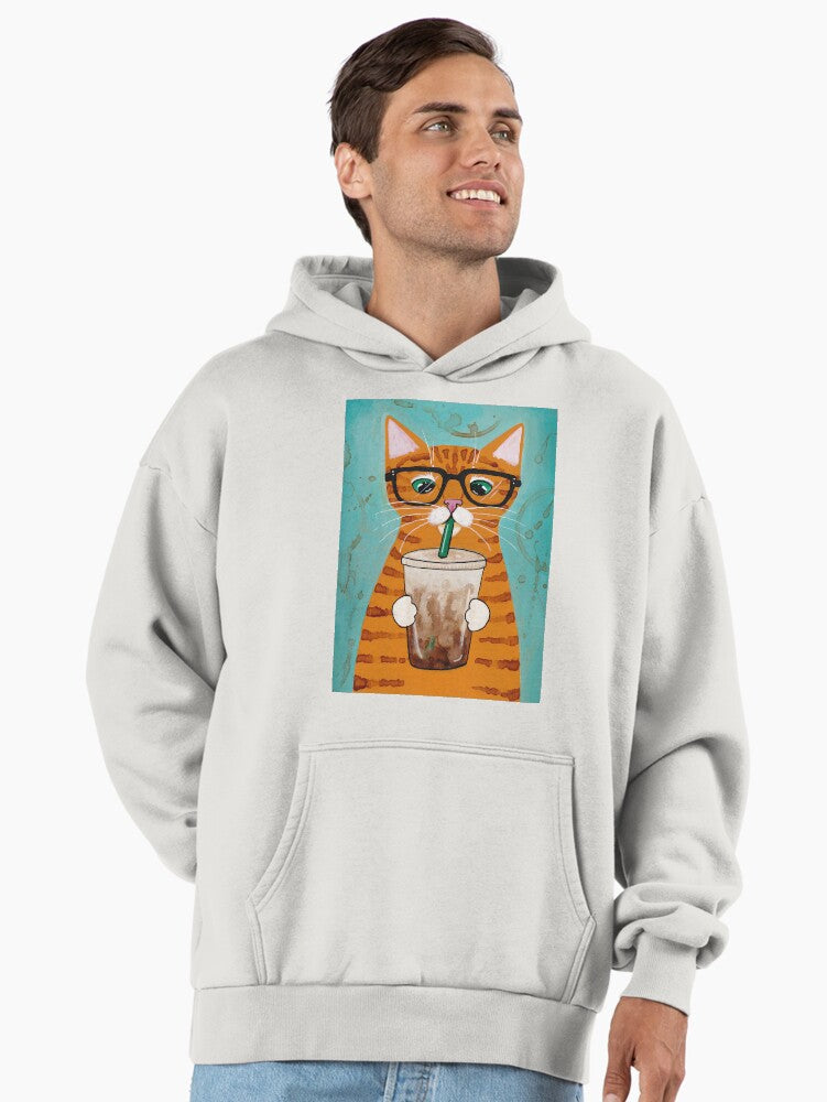 Iced Coffee Cat Premium Oversized Hoodie Hoodie High Search Demand Best Seller Look