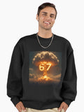Six Seven 6-7 Nuclear Explosion Mushroom Cloud Gamma Premium Oversized Sweatshirt | Premium Unisex T-Shirt, Trending Graphic Tee
