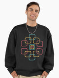 Colorful Square Pattern Premium Oversized Sweatshirt T Shirt Trending US
