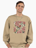 Burgundy Rose Painting Premium Oversized Sweatshirt T Shirt Trending US