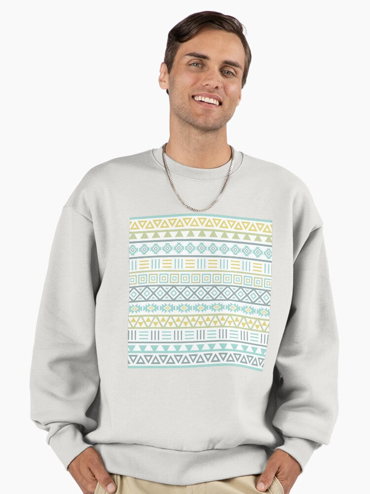 Aztec Influence II Pattern Colorful Premium Oversized Sweatshirt T Shirt Trending US