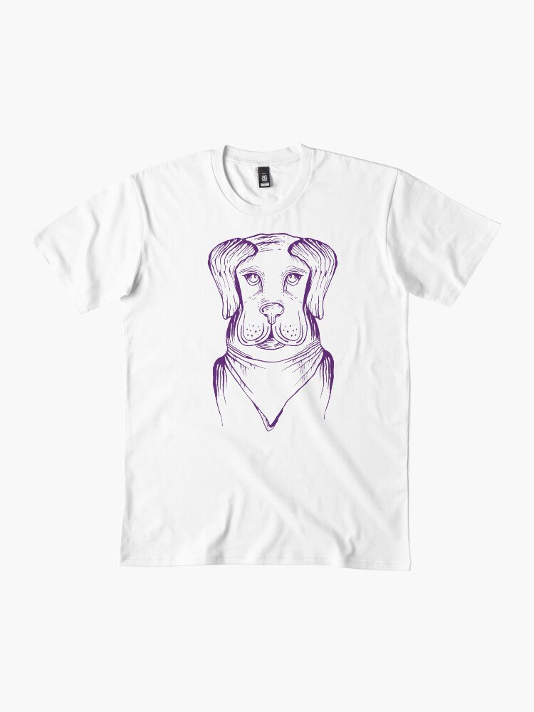 T Shirt Hand Drawn White Dog Premium