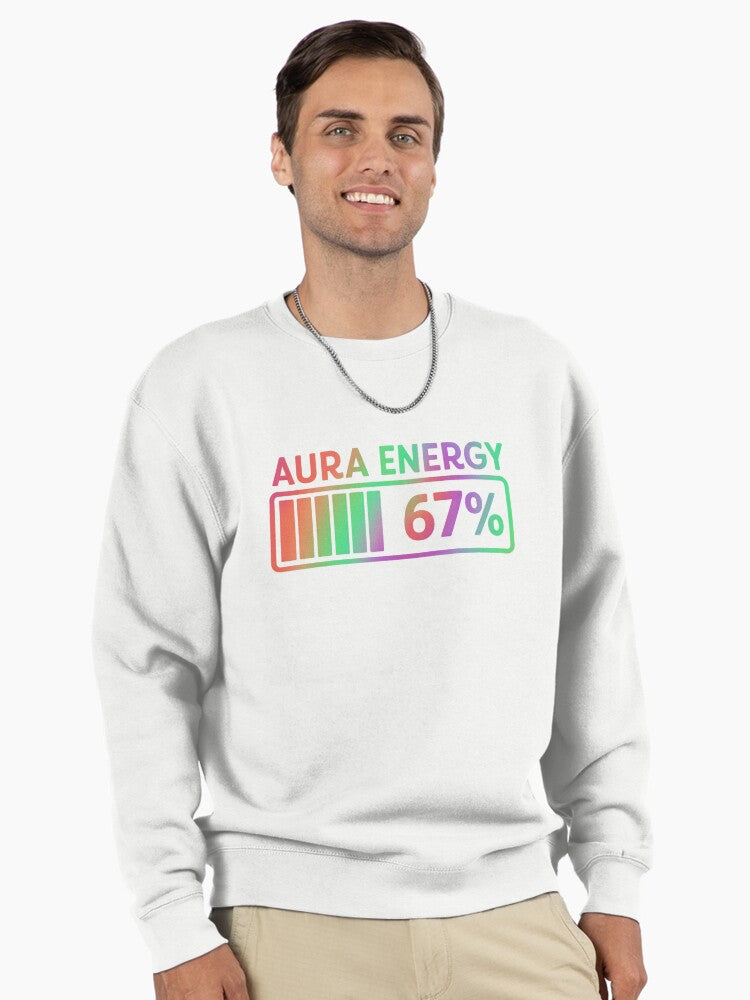 Aura Energy at 67 Funny Six Seven Meme Gen Alpha Slang Pullover Sweatshirt | Premium Unisex T-Shirt, Trending Graphic Tee